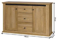 Komoda LEON MZ11 - rozmery, farba: dub grand