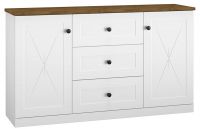 Sektorov nbytok LILLE 06 komoda 2D3S, farba: MDF biela mat. / dub lefkas + biela