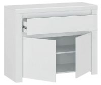 komoda LINDY 2D1S - vntro, farba: biely lesk