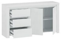 komoda LINDY 2D3S - vntro, farba: biely lesk