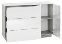 sektorov nbytok LUMENS 07 komoda 1D3S - vntro, beton / MDF biely lesk, ilustran obrzok