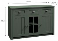 Komoda PROVANCE K3S - rozmery, farba: zelen