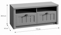 Komoda LWK PROVANCE - rozmery,  farba: siv, ilustran obrzok