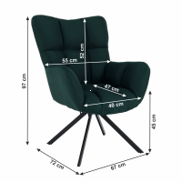 Kreslo KOMODO - rozmery, poah: ltka zelen, ilustran obrzok