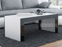 Konferenčný stolík LAWA TESS, farba: biela mat. / čierny lesk