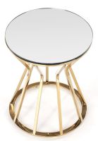 konferenn stolk AFINA S, farba: tvrden sklo - zrkadlo/nerezov kov - zlat, ilustran obrzok