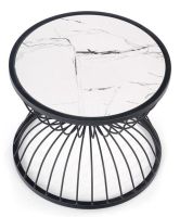 farba: biela - mramorový efekt/kov s povrchovou úpravou - čierna, konferenčný stolík KIM - ilustračný obrázok
