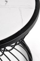 farba: biela - mramorový efekt/kov s povrchovou úpravou - čierna, konferenčný stolík KIM - ilustračný obrázok