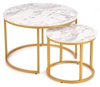 konferenn stolk PAOLA, farba: biely mramor/kov s povrchovou pravou - zlat, ilustran obrzok