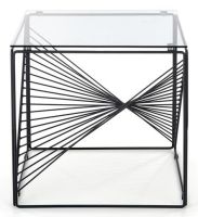 konferenn stolk PATO, farba: tvrden sklo - transparentn/kov s povrchovou pravou - ierna, ilustran obrzok