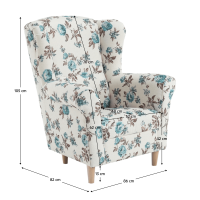 kreslo CHARLOT - rozmery, po�ah: rose 14