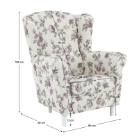 kreslo CHARLOT - rozmery, po�ah: rose 18