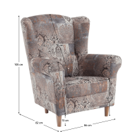 kreslo CHARLOT - rozmery, po�ah: vintage hned� 1026