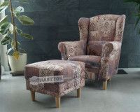 kreslo ASTRID s taburetom, poah: vintage hned 1026