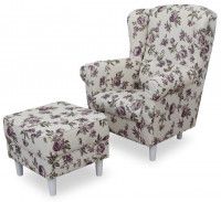 kreslo ASTRID s taburetom, poah: rose 18