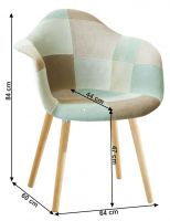 Kreslo KADIR NEW TYP 5 - rozmery, poah: ltka patchwork mentol, ilustran obrzok