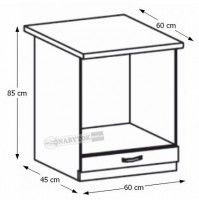 kuchynsk linka ROYAL D60ZK skrinka spodn, perokresba - rozmery, ilustran obrzok