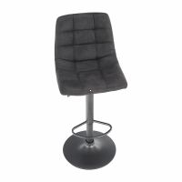 Barová stolička LAHELA, poťah: látka sivá/kov - čierna, ilustračný obrázok