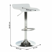barov stolika LARIA NEW - rozmery, poah: ekokoa biela / kov - chrm, ilustran obrzok