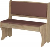 rohová lavica ROVNÁ ZKU - 02, farba: craft zlaty, poťah: ekokoža ECO hnedá