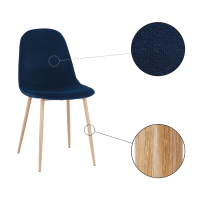 stolika LEGA - detail, poah: ltka VELVET modr/kov s povrchovou pravou - buk, ilustran obrzok