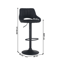 barov stolika LORASA - rozmery, poah: ltka s efektom brsenej koe ierna/kov - ierna, ilustran obrzok
