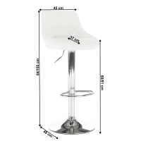 barov stolika MARID - rozmery, poah: ekokoa biela / kov - chrm, ilustran obrzok