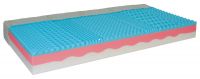 matrac TERAFLEX - sendvičový 7 zónový matrac je vyrobený zo studenej HR peny s vysokou gramážou, na ktorej spočíva doska z visco peny a masážnymi nopmi, obojstr.matrac s 2 druhmi tuhostí, výška cca 21 cm, nosnosť do 130 kg, obsahuje pamäťovú penu