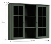 Nadstavec na komodu PROVANCE W2D - rozmery, farba: zelen, ilustran obrzok
