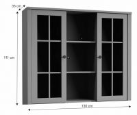 Nadstavec na komodu PROVANCE W2D - rozmery, farba: siv, ilustran obrzok