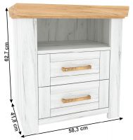 Non stolk SUDBURY X - rozmery, farba: dub craft zlat/dub craft biely