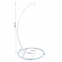 stojan na zvesn hojdacie kreslo OTAN NEW typ 2 - rozmery, farba: biela, ilustran obrzok
