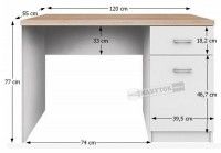 PC stolk TOPTY TYP 09 - rozmery, farba: biela / dub sonoma, ilustran obrzok