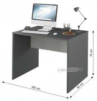 PC stolk RIOMA typ 12 - rozmery, farba: grafit / biela