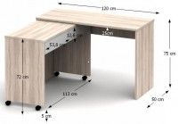 PC stolk VERSAL NEW - rozmery, farba: dub sonoma/biela