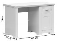 PC stolk ARYAN 1D - rozmery, farba: biela, ilustran obrzok