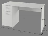 PC stolk BANY - rozmery, farba: biela