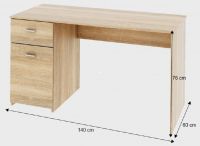 PC stolk BANY - rozmery, farba: dub sonoma