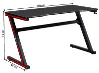  PC stolk MACKENZIE 140 - rozmery, farba: ierna