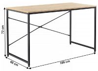 PC stolk MELLORA 100 - rozmery, farba: dub/ierna