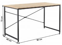 PC stolk MELLORA 90 - rozmery, farba: dub/ierna