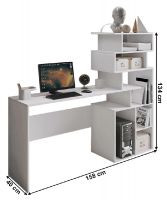PC stolk MAXIM - rozmery, farba: biela