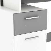 PC stolk PLATON - detail, farba: biela/tmavosiv, ilustran obrzok