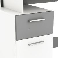 PC stolk PLATON - detail, farba: biela/tmavosiv