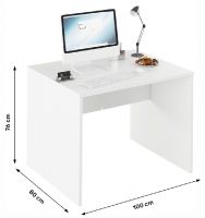 PC stolk RIOMA typ 12 - rozmery, farba: biela 