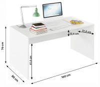 PC stolk RIOMA typ 16 - rozmery, farba: biela