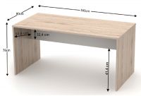 PC stolk RIOMA typ 16 - rozmery, farba: dub artisan / biela