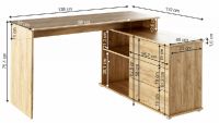 PC stolk TERINO - rozmery, farba: dub artisan