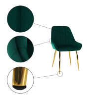 stolika PERLIA - detail,  poah: ltka VELVET smaragdov/kov - zlat, ilustran obrzok