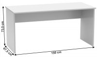 farba: biela, PC stolík JOHAN 01, rozmery - ilustračný obrázok